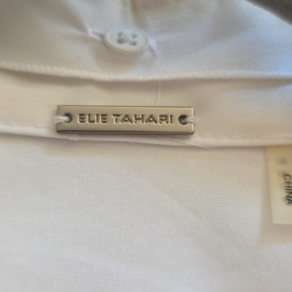 Elie Tahari White Dress w/Lace, Sequins, Rhinestones & Bead Accents. Size 2 - Picture 9 of 13